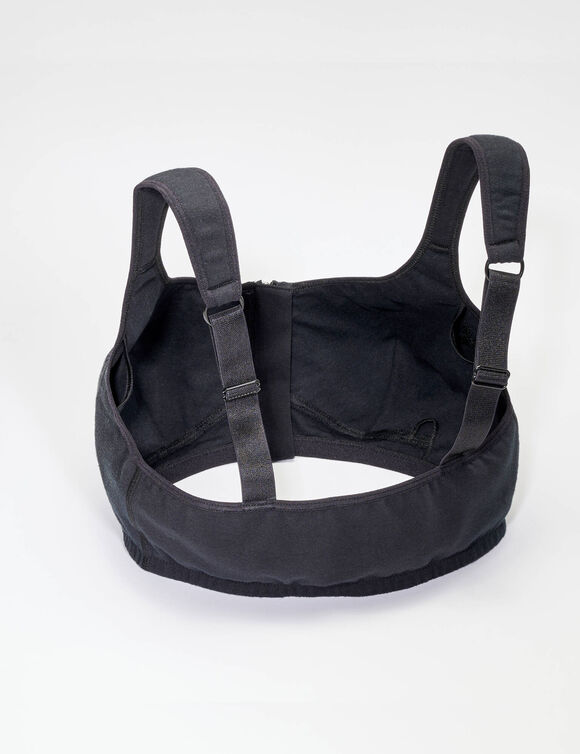Soutien-gorge post-opératoire zippé devant - sans armatures (noir)