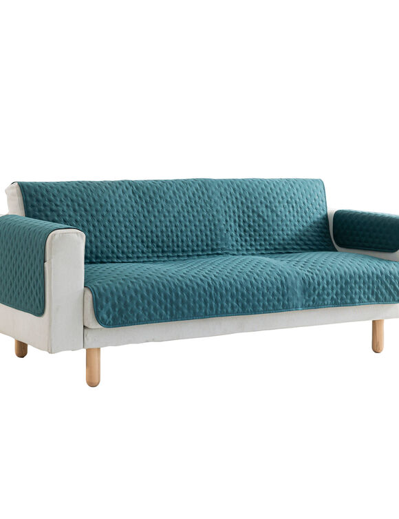 Slipvrije salonbeschermer in gematelasseerde microvezel (eendengroen)