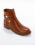 Boots met rits, riempjes en fantasiegespen (karamel)