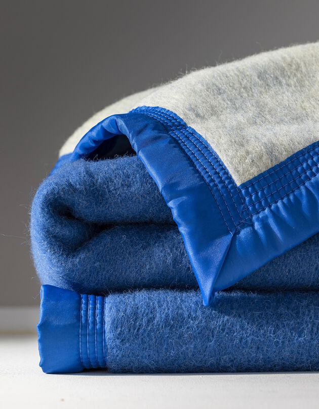 Couverture bicolore laine 800g/m2 (bleu)