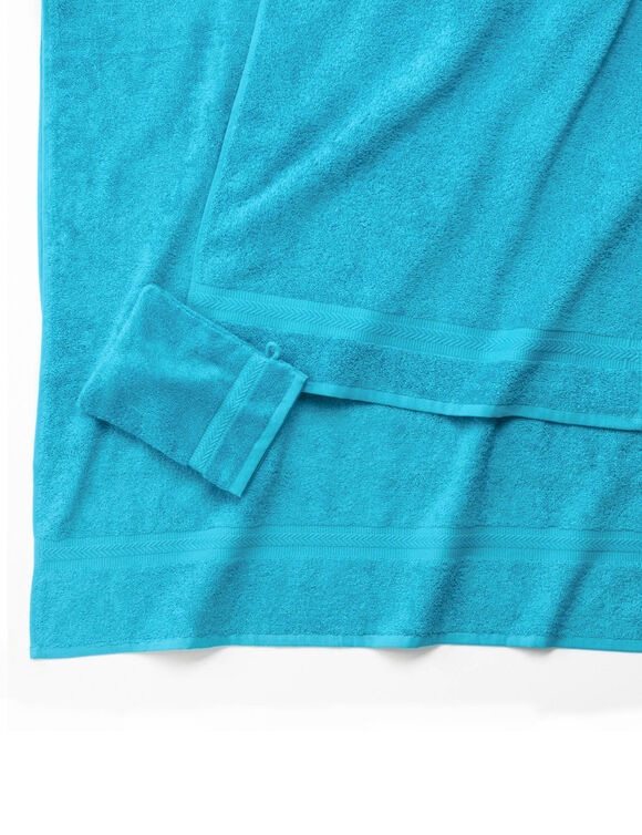 Collection serviettes de bain unies 420 g/m2 confort moelleux (turquoise)