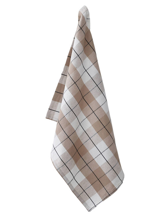 Torchons carreaux coton/lin - lots  (terracotta + vert + beige)