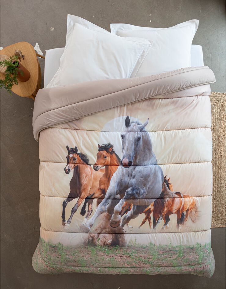 verlies Wereldwijd Versterker Dekbed in microvezel met paarden in fotoprint 400 g/m2, beige / bruin |  Blancheporte