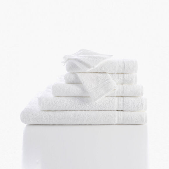Collection serviettes de bain unies 420 g/m2 confort moelleux (blanc)