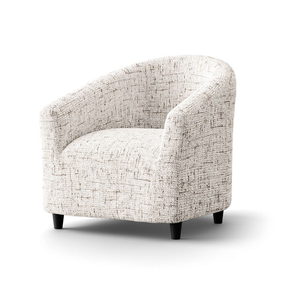 Housse microfibre bi-extensible effet faux uni spéciale fauteuil cabriolet (beige)