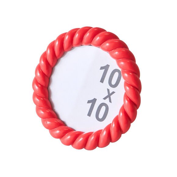 Cadre photo torsad&eacute; rond  (rouge)