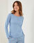 Pyjamashirt met lange mouwen (blauw)