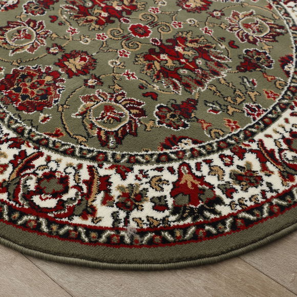 Tapis rond motifs perse (vert)
