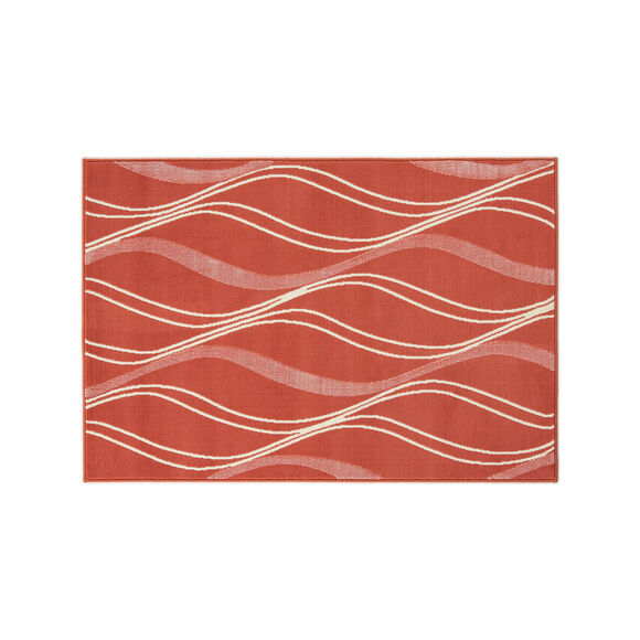 Tapijt met golfmotief (terracotta)