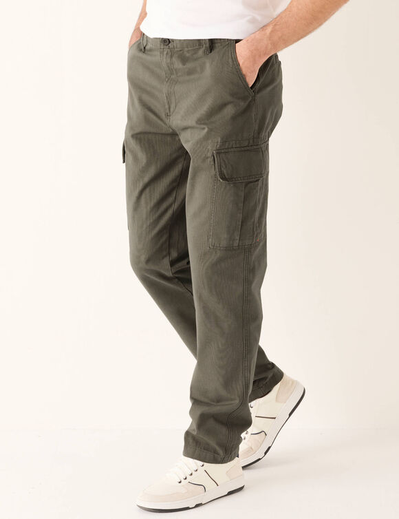 Pantalon battle en toile coton (kaki)