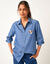 Bloes in chambray, geborduurd hartje (stone)