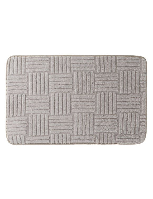 Badmatje met dambordeffect (taupe)