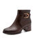 Laarzen met gesp en hak, extra brede breedte (chocolade)