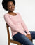 T-shirt uni manches longues en coton biologique(**) (rose poudr&eacute;)