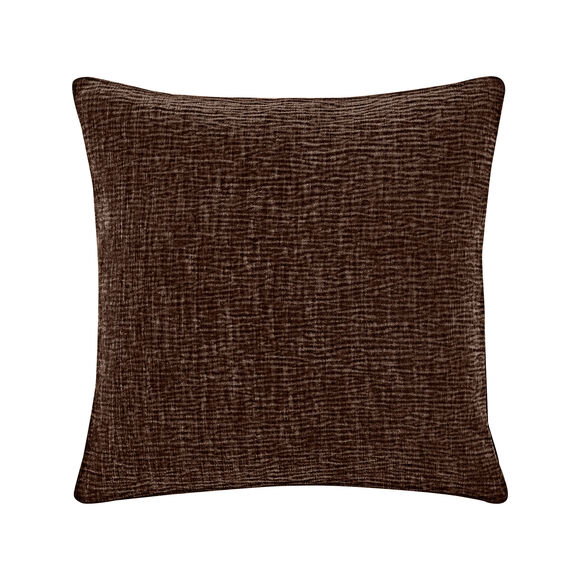 Kussenhoes van chenilleweefsel - set van 2 (chocolade)