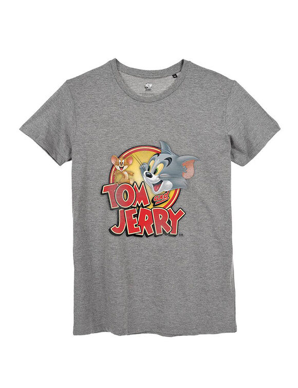 T-shirt Tom et Jerry en coton biologique(**) (gris chiné)