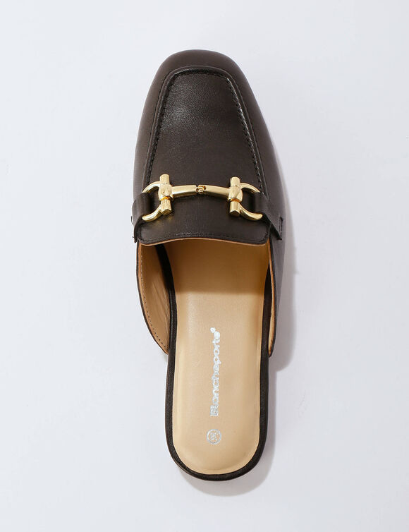 Veelkleurige leren ballerina's : comfortbreedte (zwart)