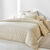 Linge de lit Sacha imprim&eacute; ray&eacute; - coton 52 fils/cm&sup2; (beige)