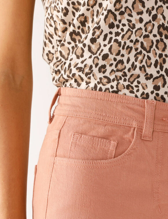 Pantalon droit sculptant, renfort gainant (corail foncé)
