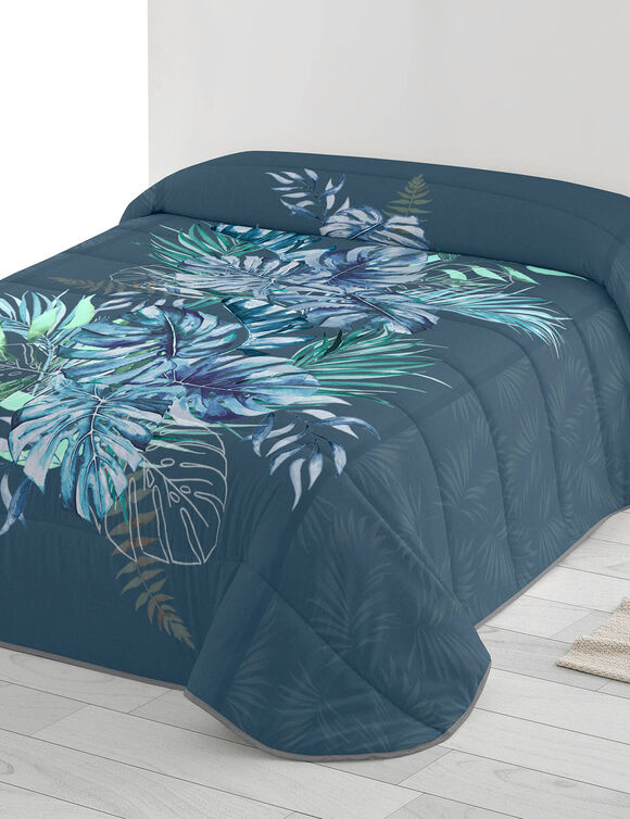 Bedrukt dekbed in microvezel, Savanne 200g/m2 (blauw / groen)