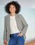 Blazerjasje met dubbele knoopsluiting, pied-de-poule print (beige / chocolade)