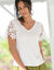 T-shirt met korte mouwen en macramé (wit)