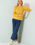 Vest met rits in patenttricot met mohairtouch (CHINE CURRY)