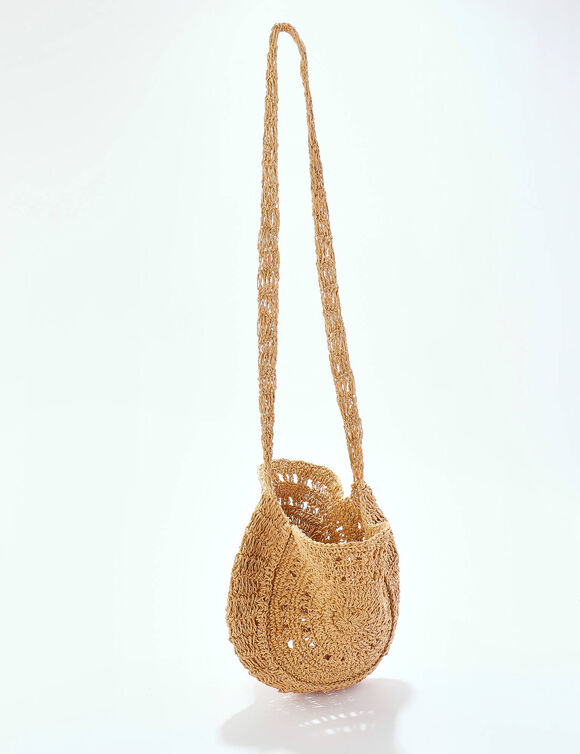 Sac rond forme "soleil" en jute tressée (naturel)