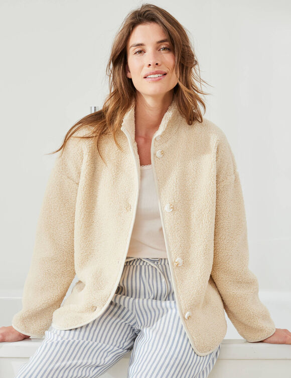 Veste d&rsquo;int&eacute;rieur en bouclette (gr&egrave;ge)