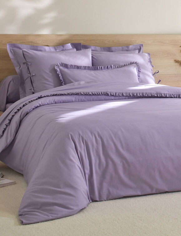 Linge de lit uni percale (parme grisé)