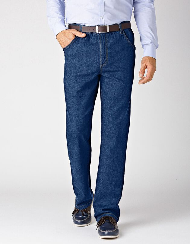 Jeans met elastische taille - binnenpijpl. 72 cm (raw)