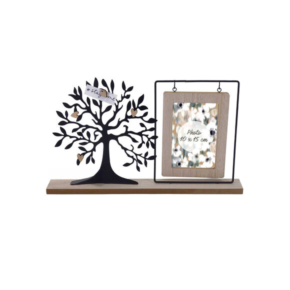 Cadre photo avec arbre de vie (naturel/noir)