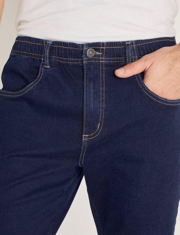 Jean droit taille &eacute;lastiqu&eacute;e - L28 (brut)