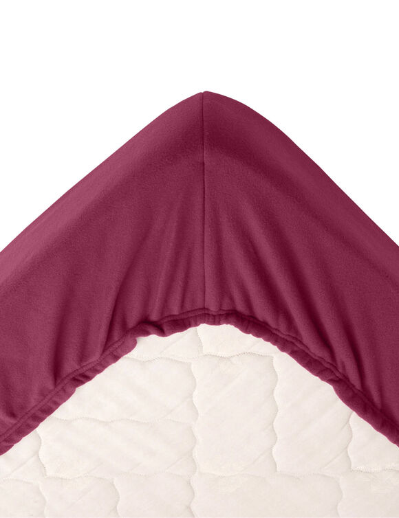 Deken in fleece in halfhoesmodel (pruim)