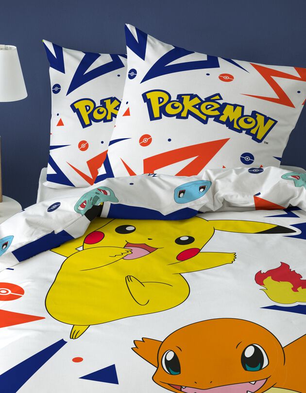 Parure de lit Pokemon -  coton (jaune / blanc)
