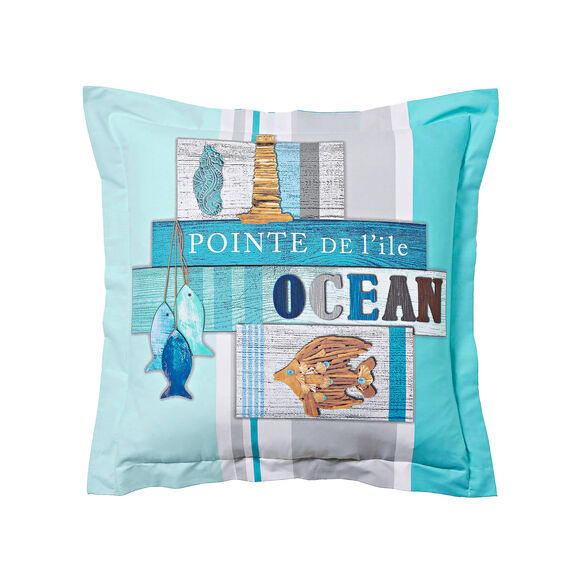 Linge de lit Océan coton (bleu)
