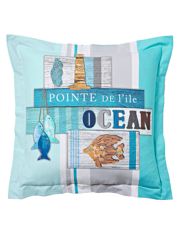 Linge de lit Océan coton (bleu)