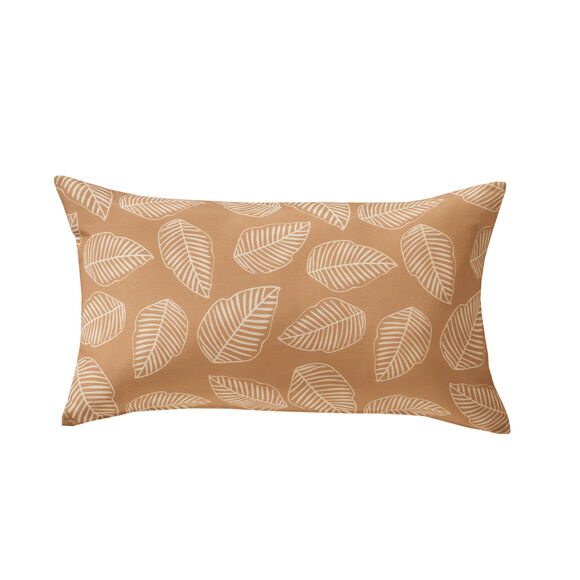 Housse de coussin imprimé petites feuilles - lot de 2 (oker)