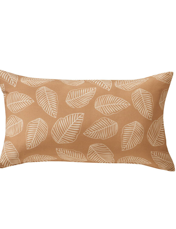 Housse de coussin imprimé petites feuilles - lot de 2 (ocre)