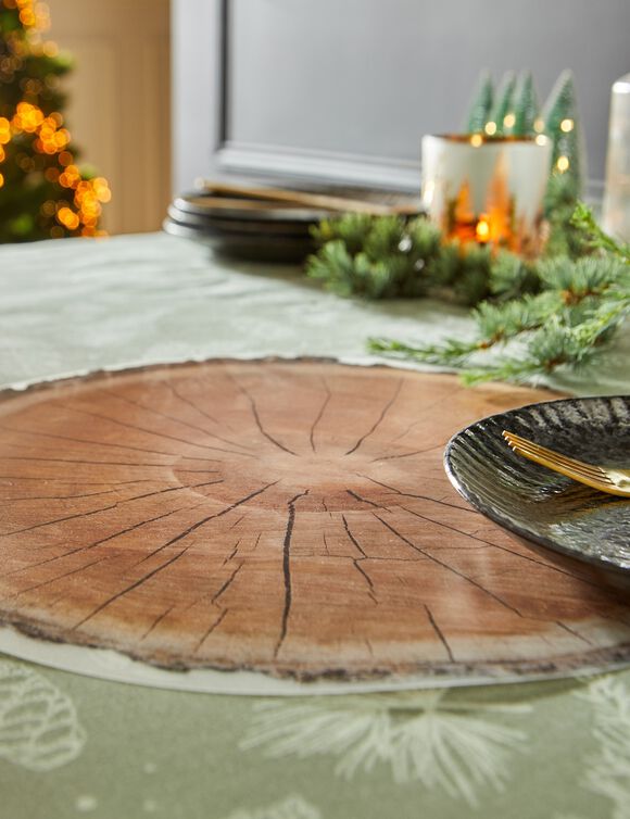 Set de table imprimé "rondin" - lot de 4 (marron)