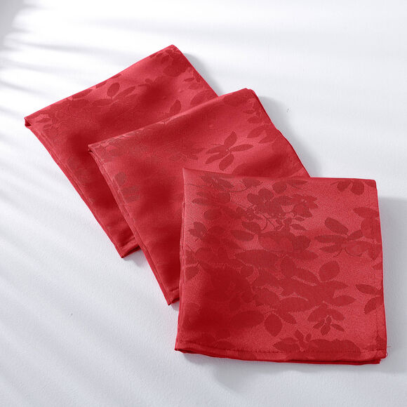 Nappe damass&eacute;e feuillages (rouge)