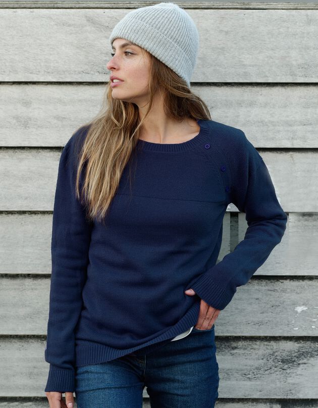 Effen trui in marinestijl (marine)