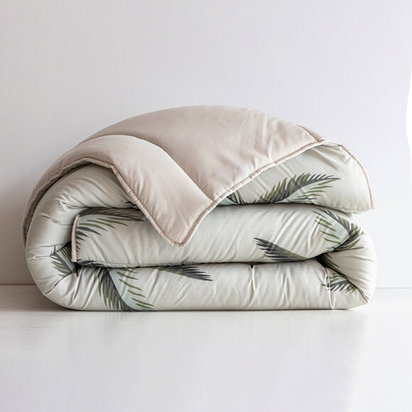  Couette microfibre imprim&eacute;e feuilles tropicales 400 g/m&sup2; (groen)