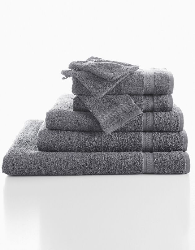 Effen badstof 420 g/m2 met zacht comfort (antraciet)