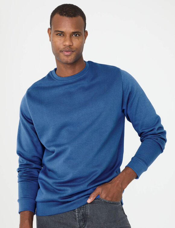 Sweat molleton col rond (bleu)