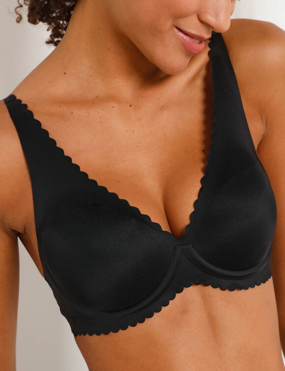 Onzichtbare beha in microvezel Body Touch - met flexibele beugels (zwart)