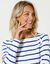 T-shirt in biokatoen(**) met lange mouwen en marinestrepen (wit / blauw)