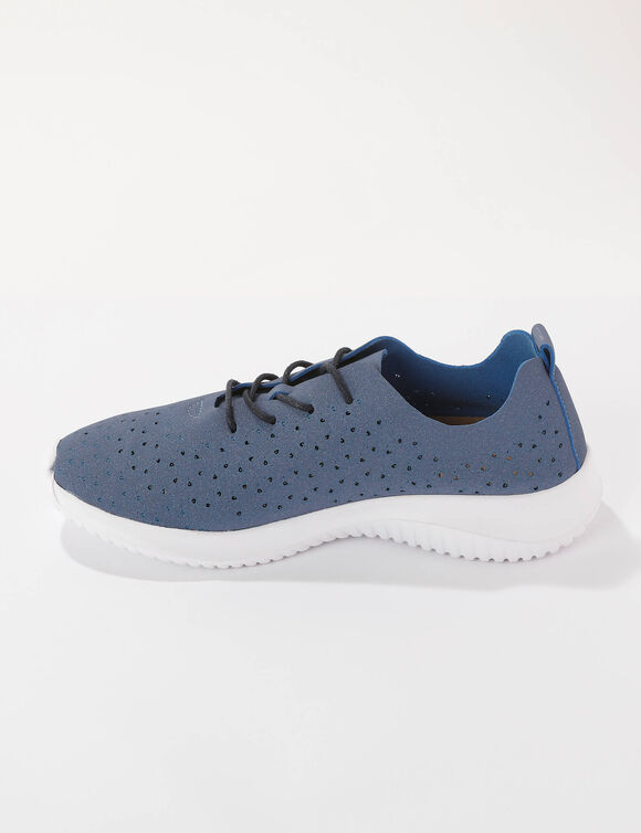 Baskets souples ajour&eacute;es (bleu jean)