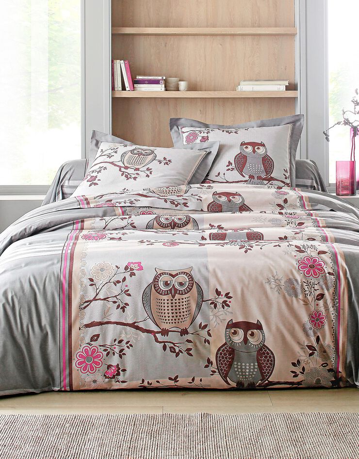 Linge de lit Chouette flanelle, gris Linge de lit Chouette flanelle, gris, hi-res image number 0