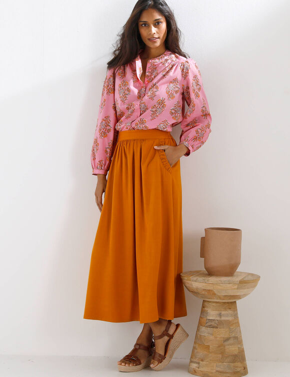 Jupe longue unie  (caramel)